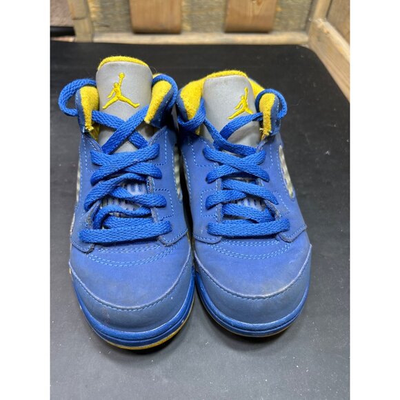 Nike Air Jordan 5 Retro Toddler Shoes Size 9C Blue/Yellow - Picture 3 of 8